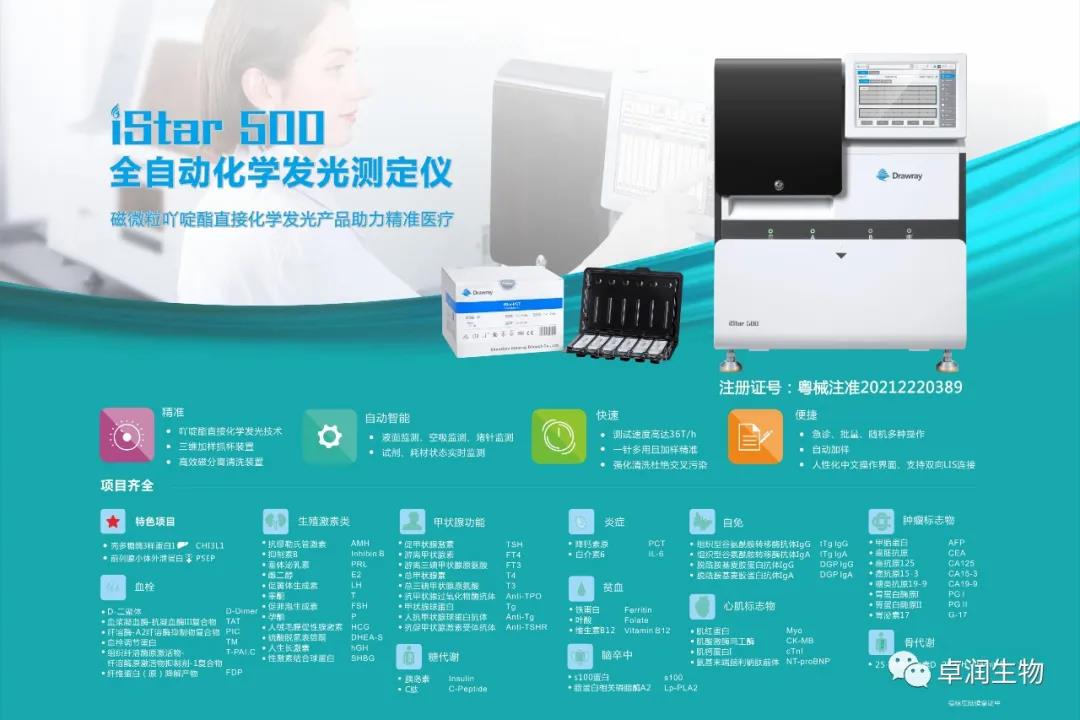 问鼎大舞台生物iStar 500仪器及部分配套试剂分别获得注册证！